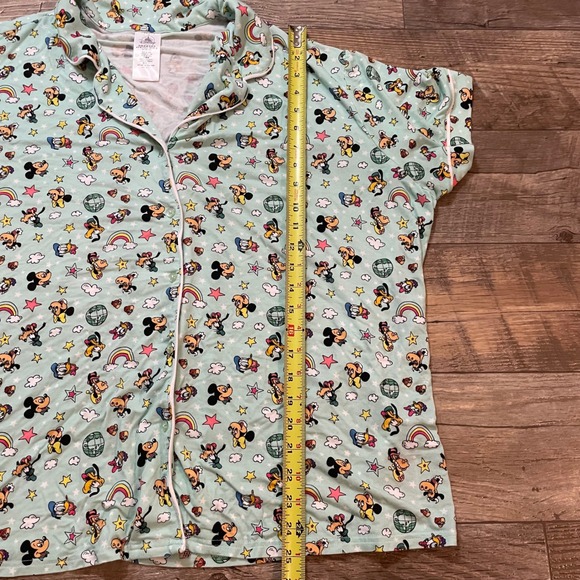 Disney Mickey Mouse Donald Goofy Pajama Set Blue 2X Button Front Shorts Pajamas - Picture 5 of 9